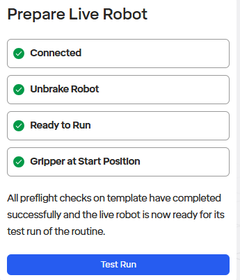 Test Run Button